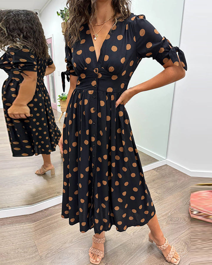 Montrea - Elegant Polka Dot Dress