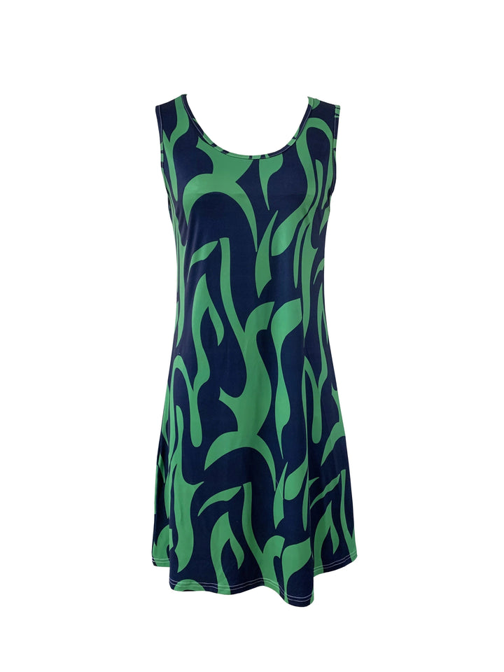 Clarissa – Sleeveless Abstract Print Dress