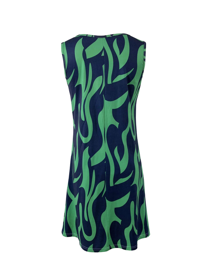 Clarissa – Sleeveless Abstract Print Dress