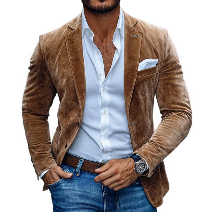 Kingston – Sleek Two-Button Suede Blazer