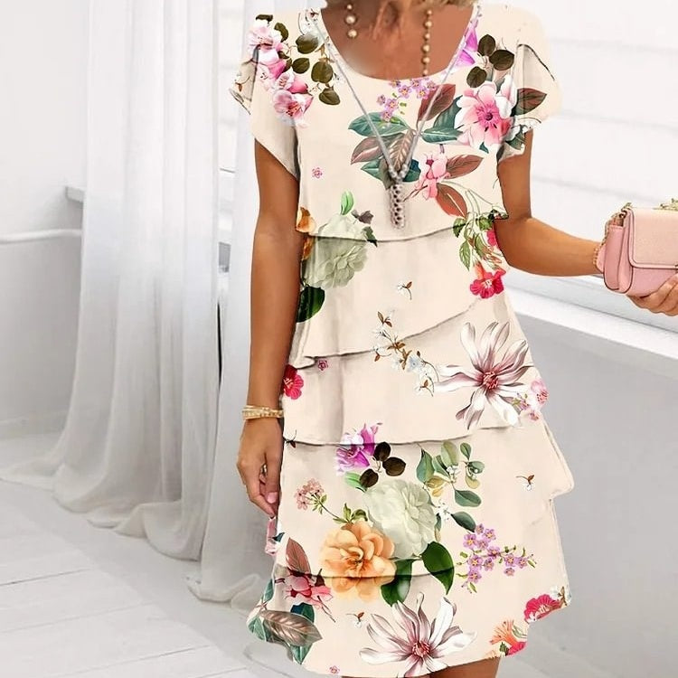 Flora – Cascade Floral Print Dress