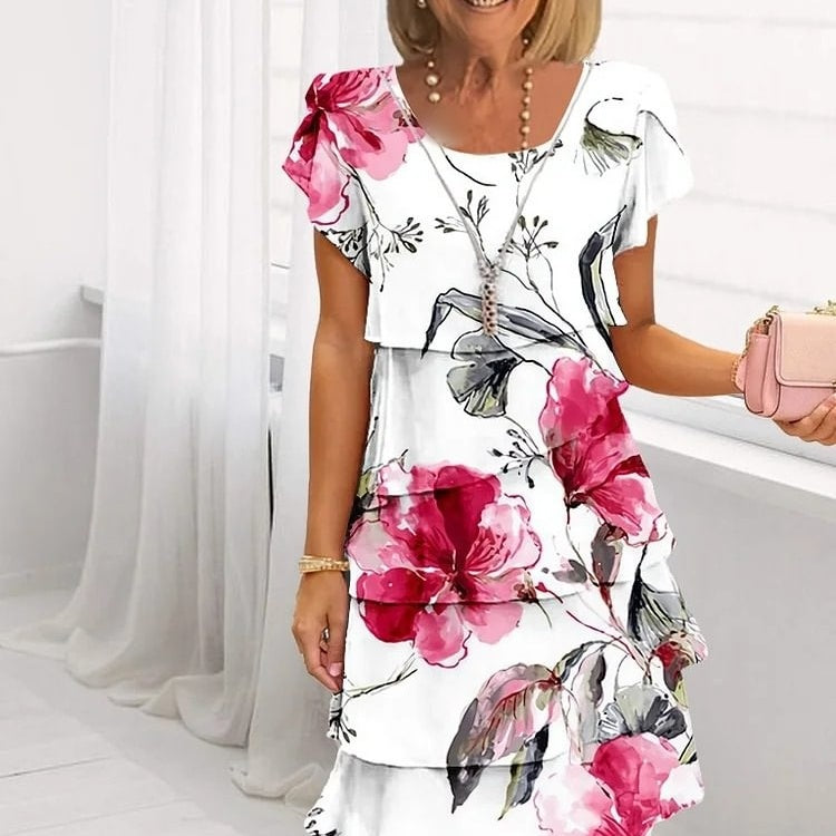 Flora – Cascade Floral Print Dress